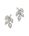 Bloomingdale's Diamond Mixed Cut Leaf Stud Earrings In 14k White Gold, 1.25 Ct. T. W. In White