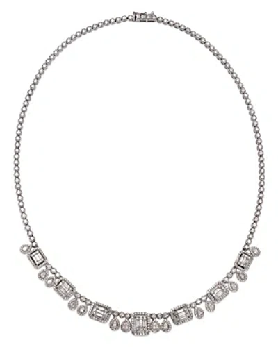Bloomingdale's Diamond Mixed Cut Statement Necklace In 14k White Gold, 6.0 Ct. T. W.