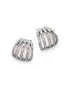 Bloomingdale's Diamond Multi Row J Hoop Earrings In 14k White Gold, 1.10 Ct. T. W. In White