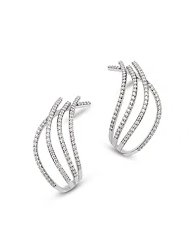 Bloomingdale's Diamond Multirow Statement Earrings In 14k White Gold, 1.0 Ct. T.w. - 100% Exclusive