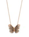 Bloomingdale's Diamond Ombre Butterfly Pendant Necklace In 14k Rose Gold, 1.82 Ct. T. W. In Brown/rose Gold