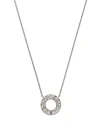 BLOOMINGDALE'S DIAMOND OPEN CIRCLE PENDANT NECKLACE IN 14K WHITE GOLD, 18 - 100% EXCLUSIVE