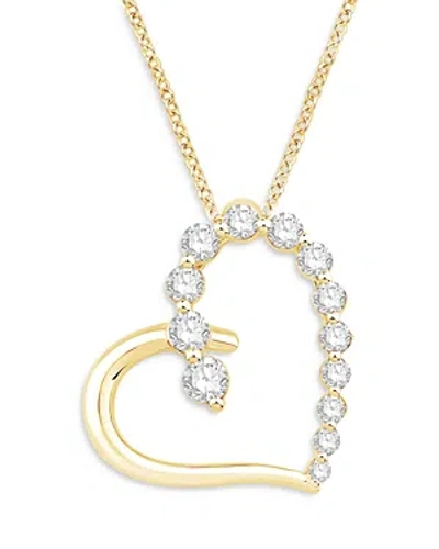 Bloomingdale's Diamond Open Heart Pendant Necklace In 14k Yellow Gold, 0.50 Ct. T.w.