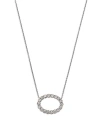 BLOOMINGDALE'S DIAMOND OPEN OVAL PENDANT NECKLACE IN 14K WHITE GOLD, 18 - 100% EXCLUSIVE