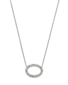 Bloomingdale's Diamond Open Oval Pendant Necklace In 14k White Gold, 18 In White