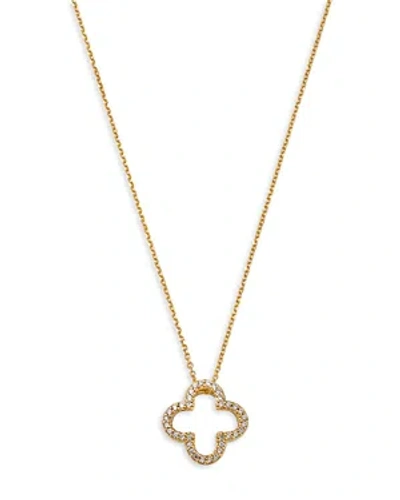 Bloomingdale's Diamond Openwork Clover Pendant Necklace In 14k Yellow Gold, 0.20 Ct. T. W.