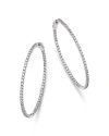 Bloomingdale's Diamond Oval Inside Out Hoop Earrings In 14k White Gold, 2.0 Ct. T. W. In White