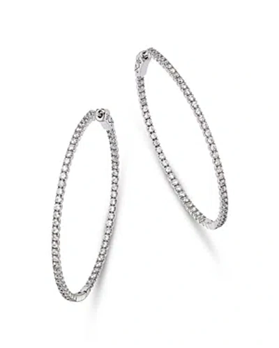 Bloomingdale's Diamond Oval Inside Out Hoop Earrings In 14k White Gold, 2.0 Ct. T. W.