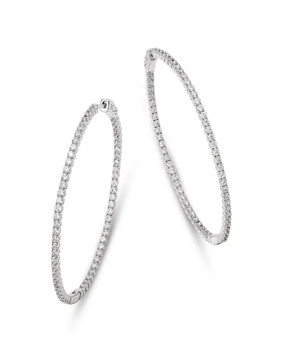 Bloomingdale's Diamond Oval Inside Out Large Hoop Earrings In 14k White Gold, 3.0 Ct. T. W.