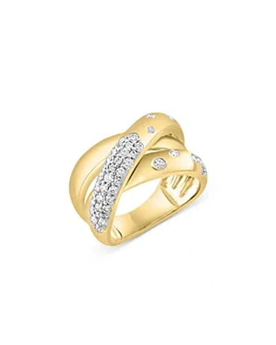 Bloomingdale's Diamond Pave Crossover Ring In 14k Yellow Gold