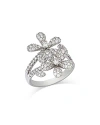 Bloomingdale's Diamond Pave Double Flower Ring In 14k White Gold, 1.45 Ct. T. W. In White