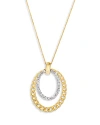 BLOOMINGDALE'S DIAMOND PAVE DOUBLE OVAL PENDANT NECKLACE IN 14K YELLOW GOLD, 0.60 CT. T.W.