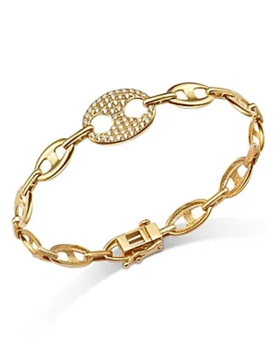 Bloomingdale's Diamond Pave Mariner Link Bracelet In 14k Yellow Gold, 0.50 Ct. T.w.