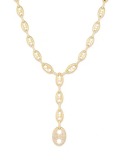 Bloomingdale's Diamond Pave Mariner Link Lariat Necklace In 14k Yellow Gold, 0.50 Ct. T.w.