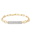 Bloomingdale's Diamond Pave Oval Link Bracelet In 14k White & Yellow Gold, 0.60 Ct. T. W. In White/gold
