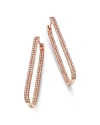 Bloomingdale's Diamond Pave Rectangular Hoop Earrings In 14k Rose Gold, 1.0 Ct. T. W. In Pink