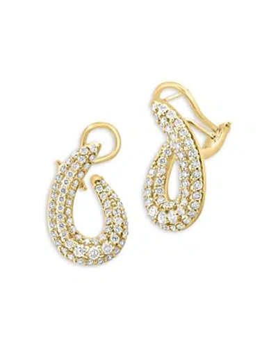Bloomingdale's Diamond Pave Spiral Hoop Earrings In 14k Yellow Gold, 2.50 Ct. T. W.