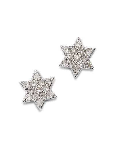 Bloomingdale's Diamond Pave Star Of David Stud Earrings In 14k White Gold, 0.10 Ct. T. W.