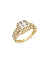 BLOOMINGDALE'S DIAMOND PRINCESS & ROUND HALO RING IN 14K YELLOW GOLD, 1.50 CT. T.W.