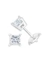 Bloomingdale's Diamond Princess Cut Stud Earrings In 14k White Gold, 0.50 Ct. T. W. In White