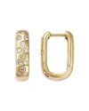 Bloomingdale's Diamond Rectangular Hoop Earrings In 14k Yellow Gold, 0.50 Ct. T. W. In Gold