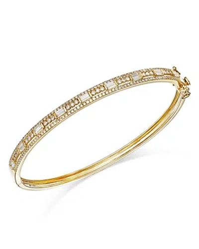 Bloomingdale's Diamond Round & Baguette Bangle Bracelet In 14k Yellow Gold, 1.0 Ct. T.w.