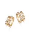 BLOOMINGDALE'S DIAMOND ROUND & BAGUETTE DOUBLE ROW SERPENT HOOP EARRINGS IN 14K YELLOW GOLD, 0.50 CT. T.W.