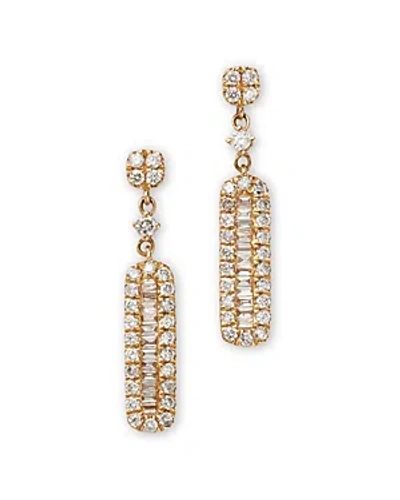 Bloomingdale's Diamond Round & Baguette Drop Earrings In 14k Yellow Gold, 0.70 Ct. T. W.