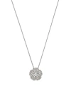 BLOOMINGDALE'S DIAMOND ROUND & BAGUETTE FLOWER PENDANT NECKLACE IN 14K WHITE GOLD, 0.50 CT. T.W.