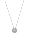Bloomingdale's Diamond Round & Baguette Flower Pendant Necklace In 14k White Gold, 0.50 Ct. T. W. In White