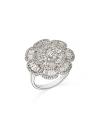 BLOOMINGDALE'S DIAMOND ROUND & BAGUETTE FLOWER RING IN 14K WHITE GOLD, 1.50 CT. T.W.