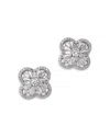 Bloomingdale's Diamond Round & Baguette Flower Stud Earrings In 14k White Gold, 1.50 Ct. T. W. In White