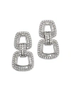 Bloomingdale's Diamond Round & Baguette Geometric Drop Earrings In 14k White Gold, 4.25 Ct. T. W. In White