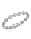 BLOOMINGDALE'S DIAMOND ROUND & BAGUETTE HALO TENNIS BRACELET IN 14K WHITE GOLD, 4.0 CT. T.W.