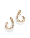 Bloomingdale's Diamond Round & Baguette Serpent Hoop Earrings In 14k Yellow Gold, 0.60 Ct. T. W. In Gold