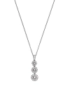 BLOOMINGDALE'S DIAMOND ROUND & BAGUETTE STARBURST TRIO PENDANT NECKLACE IN 14K WHITE GOLD, 0.45 CT. T.W.