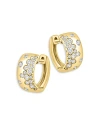 BLOOMINGDALE'S DIAMOND SCATTERED CLUSTER HUGGIE HOOP EARRINGS IN 14K YELLOW GOLD, 0.5 CT. T.W.