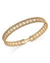 BLOOMINGDALE'S DIAMOND SMALL CLUSTER OPENWORK BANGLE BRACELET IN 14K YELLOW GOLD, 0.50 CT. T.W.