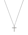 BLOOMINGDALE'S DIAMOND SMALL CROSS PENDANT NECKLACE IN 14K WHITE GOLD, 0.50 CT. T.W.