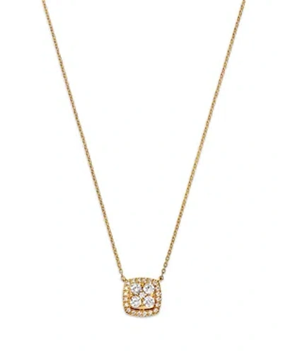 Bloomingdale's Diamond Square Halo Cluster Pendant Necklace In 14k Yellow Gold, 0.50 Ct. T. W.