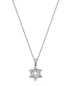 Bloomingdale's Diamond Star Of David Pendant Necklace In 14k White Gold, 18 In White