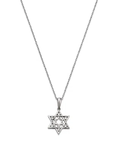 Bloomingdale's Diamond Star Of David Pendant Necklace In 14k White Gold, 18
