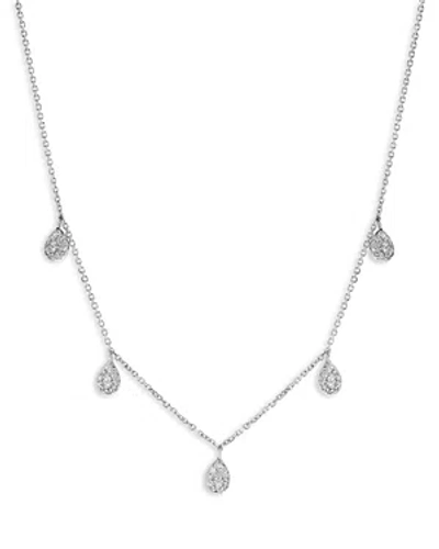 Bloomingdale's Diamond Teardrop Charm Statement Necklace In 14k White Gold, 0.40 Ct. T.w.