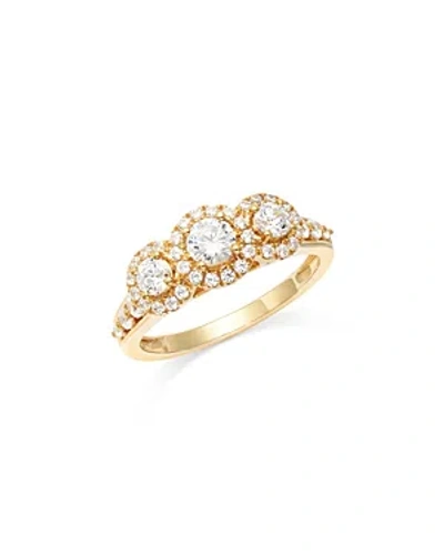 Bloomingdale's Diamond Triple Halo Ring In 14k Yellow Gold, 1.0 Ct. T.w.