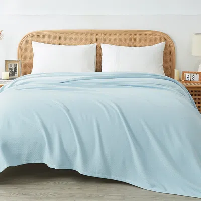 Bloomingdale's Egyptian Cotton Diamond Blanket, Twin In Sky Blue
