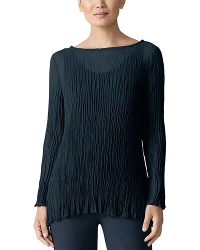 Shop Bloomingdale's Bateau Neck Tunic Sweater In Deep Adriatic