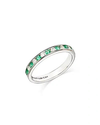 Bloomingdale's Emerald & Diamond Band In 14k White Gold In Green/white