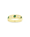 Bloomingdale's Emerald & Diamond Bezel Band In 14k Yellow Gold In Green/gold