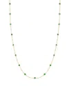 Bloomingdale's Emerald & Diamond Bezel Station Collar Necklace In 14k Yellow Gold, 16-18 In Emerald/gold