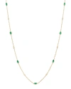 Bloomingdale's Emerald & Diamond Station Necklace In 14k Yellow Gold, 22 In Emerald/gold